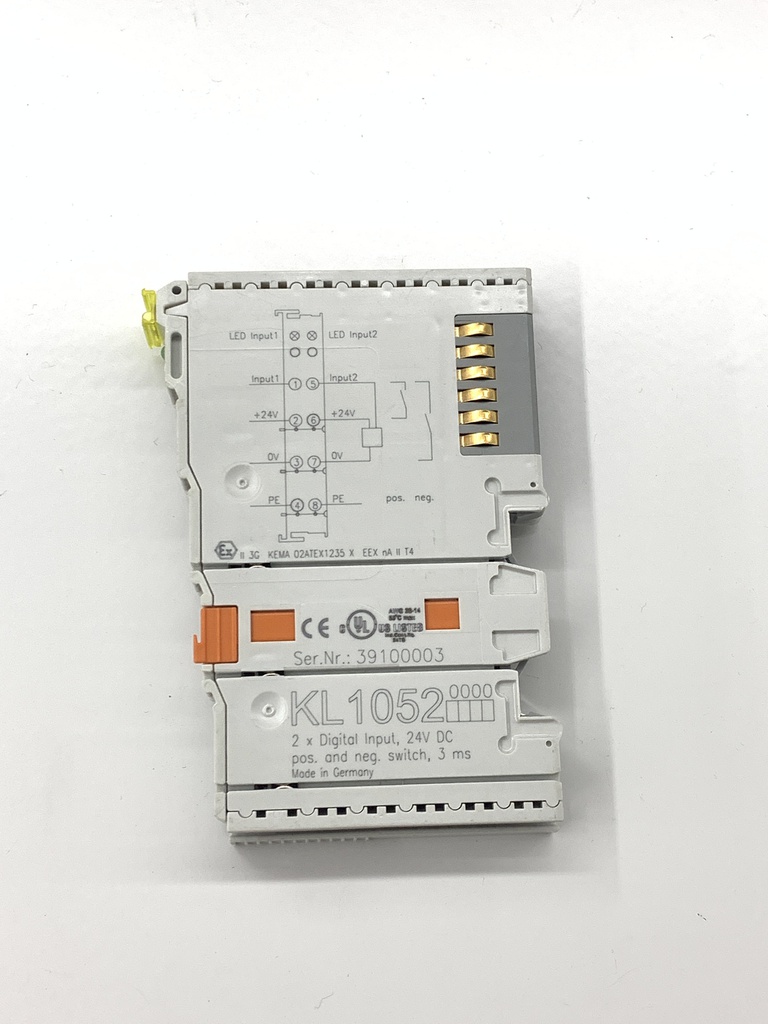 BECKHOFF KL1052 Bus Terminal, 2-channel digital input, 24 V DC, 3 ms, positive/g