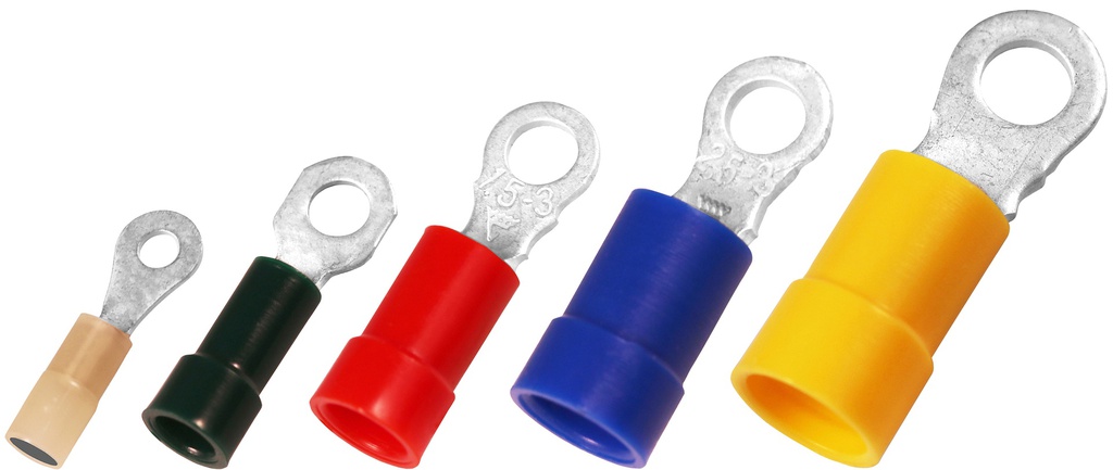 KST RV5-6@ VINYL-INSULATED RING TERMINAL 6MM2 6.4MM-100Pcs